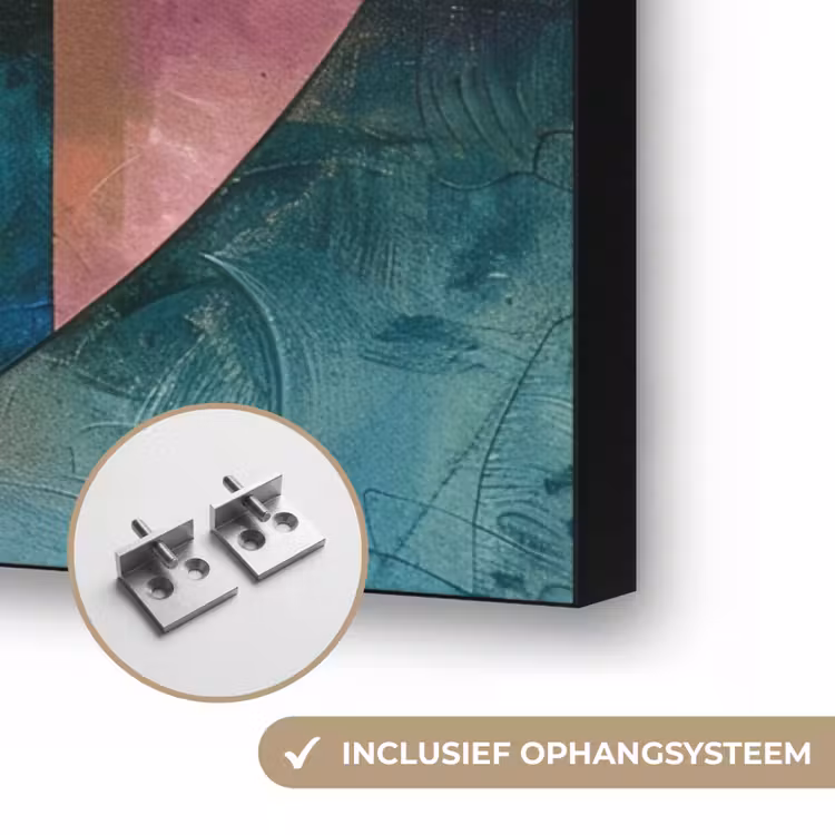 Kunst - Abstract - Aesthetic - Kleurrijk - Art Textielframe zwart klein -USP_ophangsysteemNL