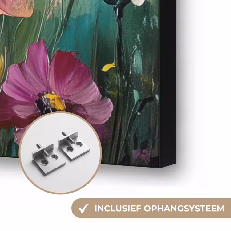 Kunst - Bloemen - Lente - Natuur Textielframe zwart klein -USP_ophangsysteemNL