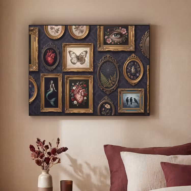 Kunst - Collectie - Vintage - Klassiek - Donker Textielframe zwart klein -sfeer1