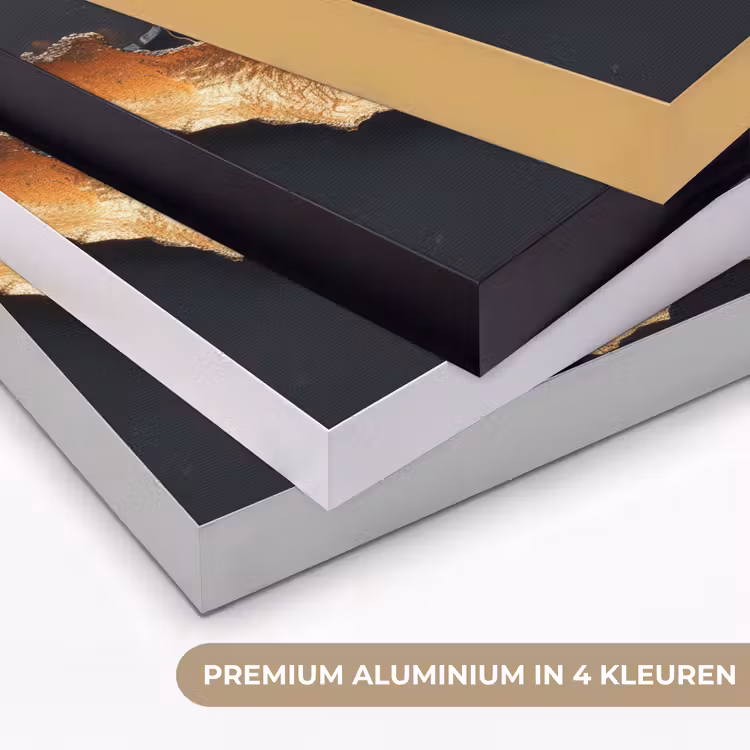 Kunst - Goud - Modern - Abstract Textielframe zwart klein -USP_kleurenNL
