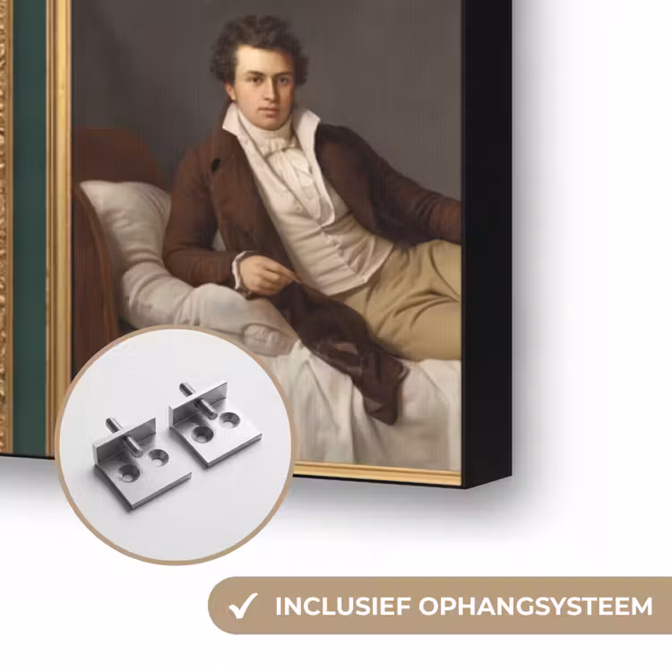 Kunst - Schilderijen - Collectie - Klassiek - Groen Textielframe zwart klein -USP_ophangsysteemNL