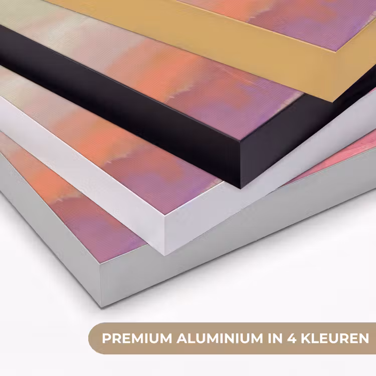 Kunst - Vloeiend - Overgangen - Oranje Textielframe zwart klein -USP_kleurenNL