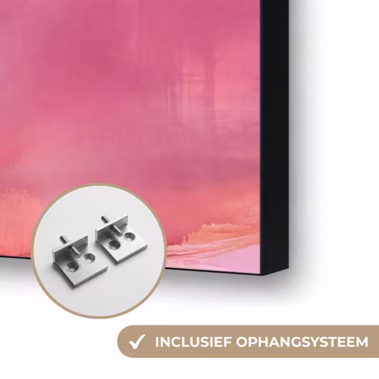 Kunst - Vloeiend - Overgangen - Oranje Textielframe zwart klein -USP_ophangsysteemNL