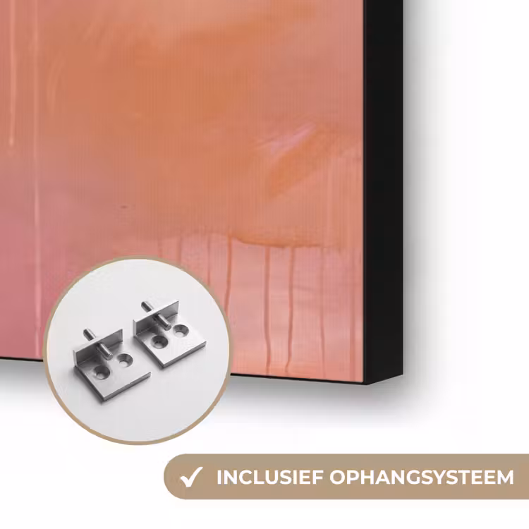 Kunst - Vloeiend - Pastel - Abstract Textielframe zwart klein -USP_ophangsysteemNL