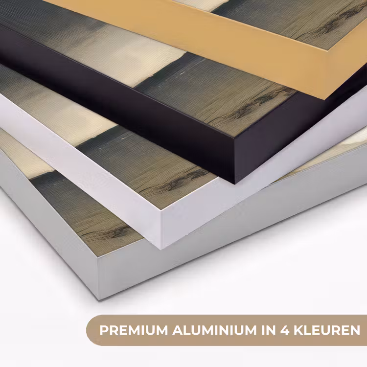 Kust - Golven - Rots - Storm Textielframe zwart klein -USP_kleurenNL