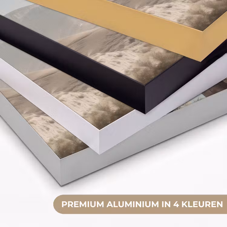 Kust - Klif - Boom - Gebouw Textielframe zwart klein -USP_kleurenNL