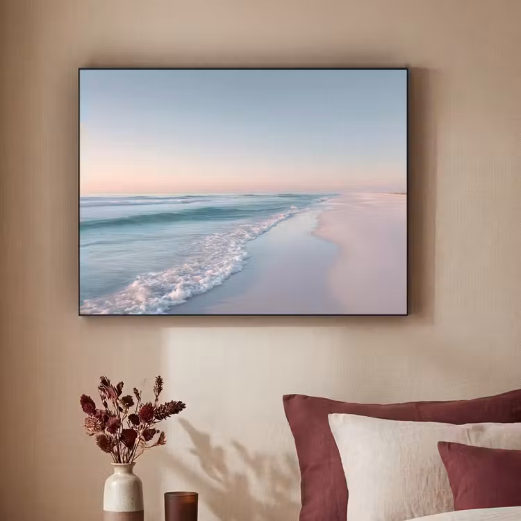 Kustlijn - Pastel - water Textielframe - compleet frame klein -sfeer1