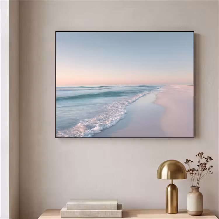 Kustlijn - Pastel - water Textielframe - compleet frame klein -sfeer2