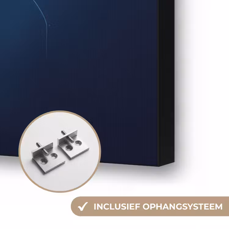 Kwal - Lichtgevend - Tentakels - Blauw Textielframe zwart klein -USP_ophangsysteemNL