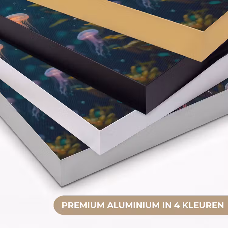 Kwal - Roze - Onderwater - Zeeleven - Dieren Textielframe zwart klein -USP_kleurenNL