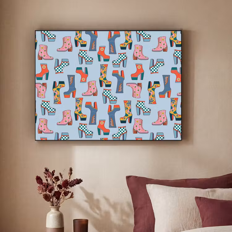 Laarzen - Patroon - Disco Textielframe zwart klein 947 -sfeer1