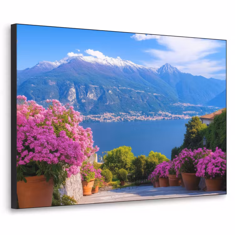 Lake Como - Italië - Landschap Textielframe zwart klein -3d
