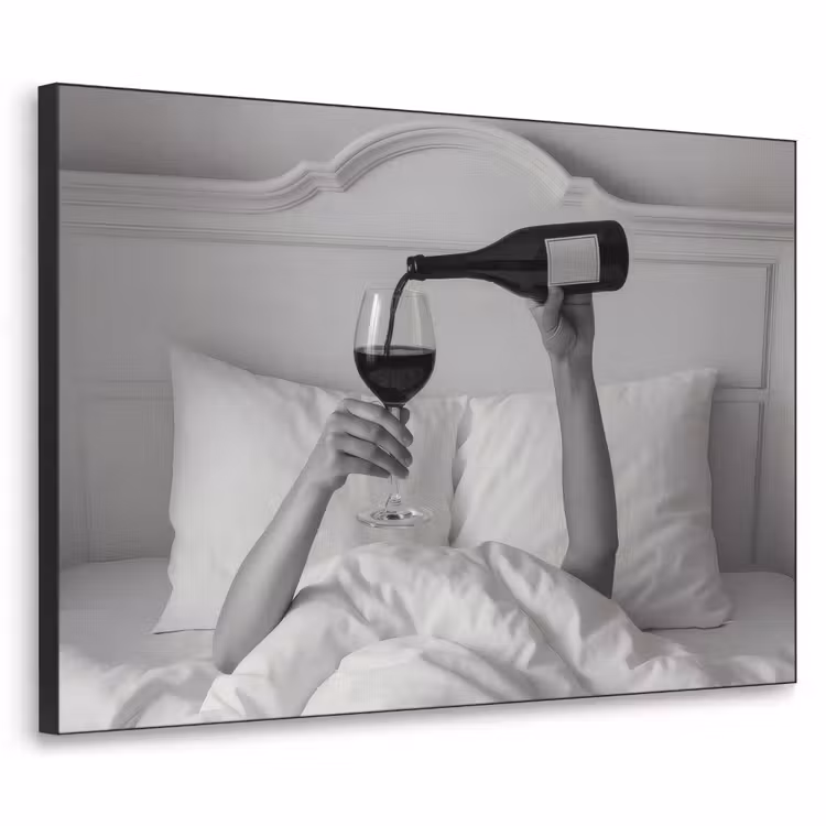 Lakens - Armen - Wijn - Glas Textielframe - compleet frame klein -3d