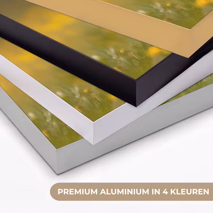 Lammetje - Gras - Bloemen - Geel Textielframe zwart klein -USP_kleurenNL