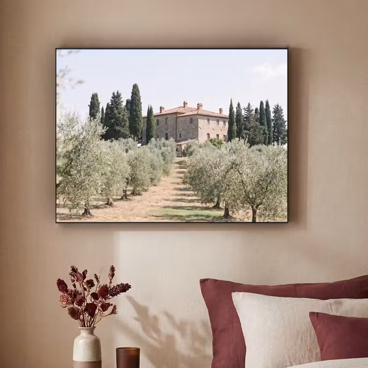 Art frame - Landhuis - olijfboom - gaard - Landhuis - olijfboom - gaard Textielframe zwart klein