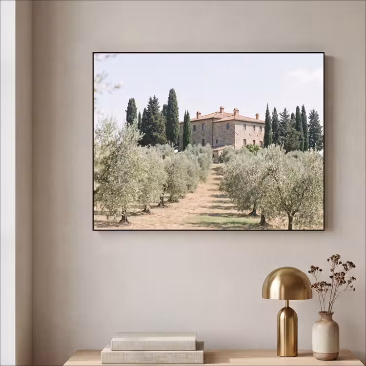 Art frame - Landhuis - olijfboom - gaard - Landhuis - olijfboom - gaard Textielframe zwart klein