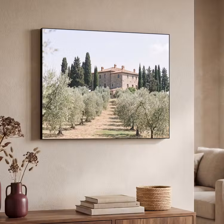 Art frame - Landhuis - olijfboom - gaard - Landhuis - olijfboom - gaard Textielframe zwart klein