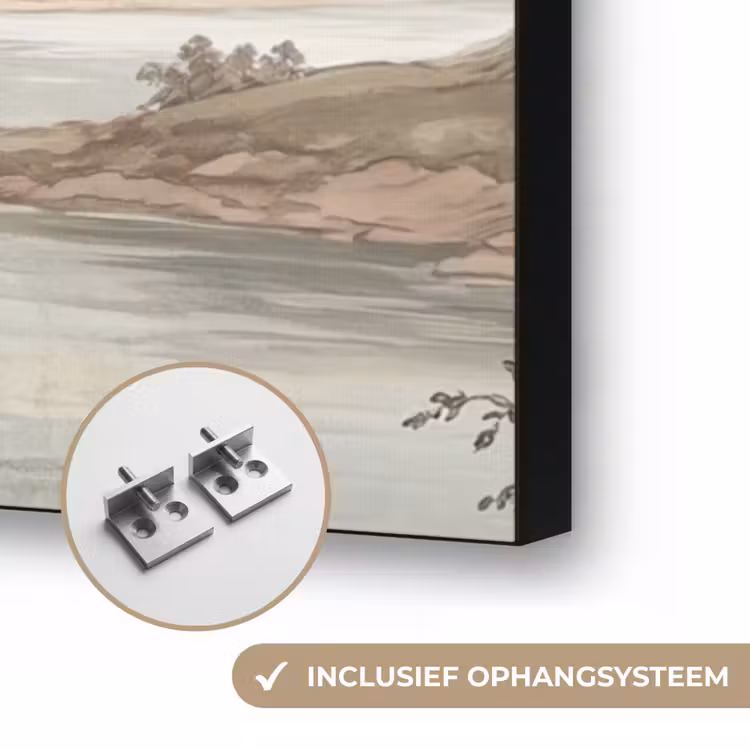 Landhuis - Rivier - Vee Textielframe zwart klein -USP_ophangsysteemNL