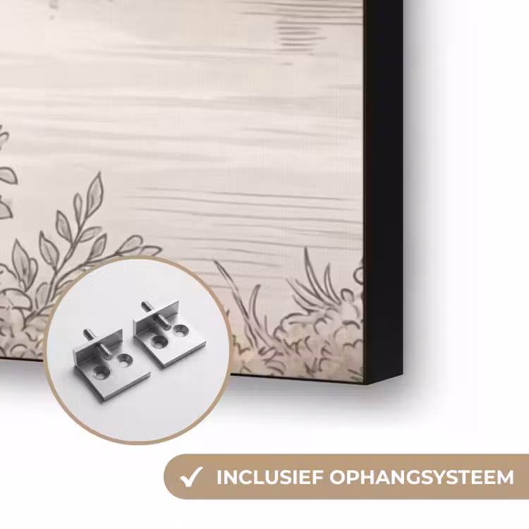 Landschap - Bergen - Meer - Natuur Textielframe zwart klein -USP_ophangsysteemNL