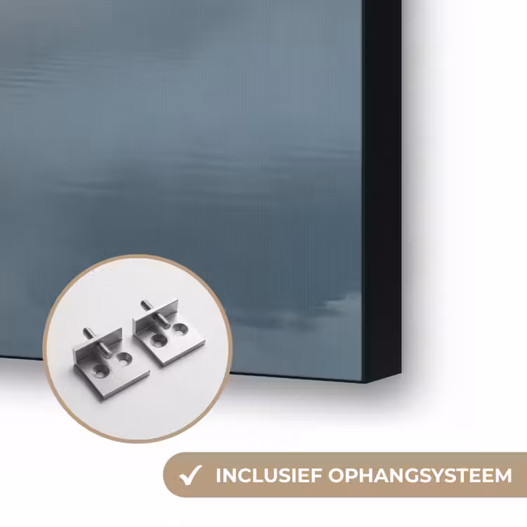 Landschap - Bergen - Mist - Water - Natuur Textielframe zwart klein -USP_ophangsysteemNL