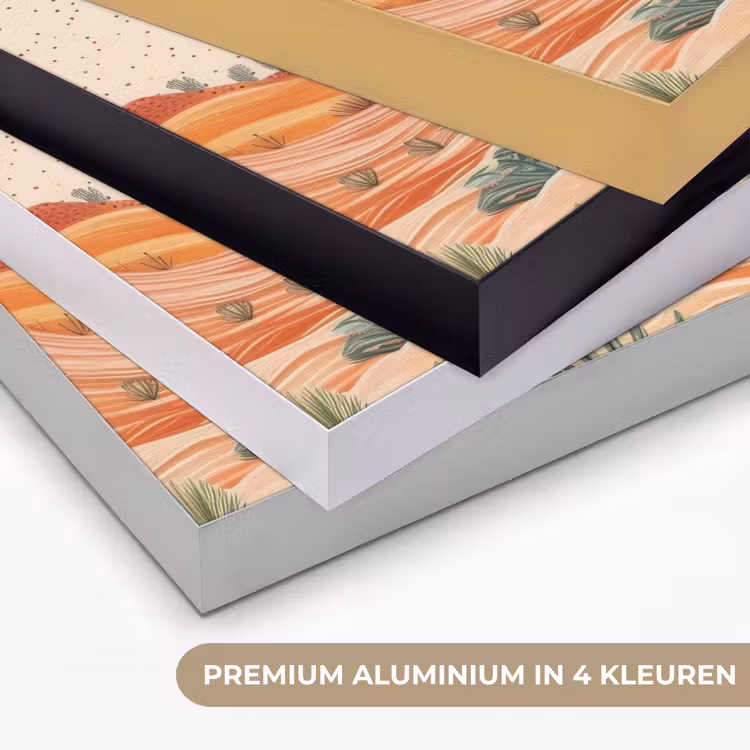 Landschap - Heuvels - Zonsondergang Textielframe zwart klein -USP_kleurenNL