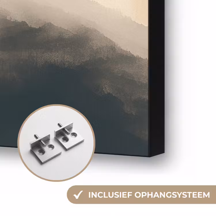 Landschap - Japandi - vogel Textielframe zwart klein -USP_ophangsysteemNL