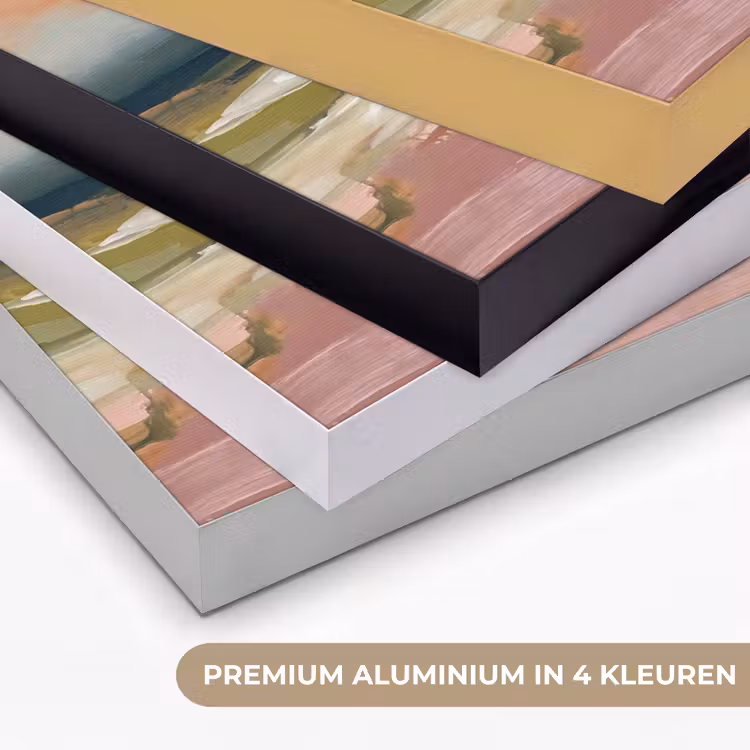 Landschap - Rivier - Abstract - Roze - Groen Textielframe zwart klein -USP_kleurenNL
