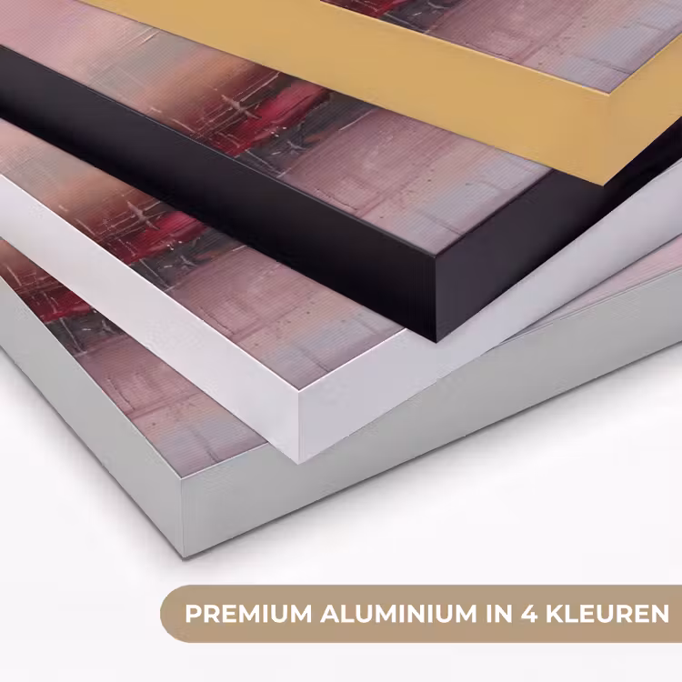 Landschap - Zonsondergang - Abstract - Modern - Roze Textielframe zwart klein -USP_kleurenNL