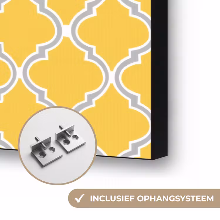 Lantaarn - Arabesk - Elegant - Geel Textielframe zwart klein 947 -USP_ophangsysteemNL