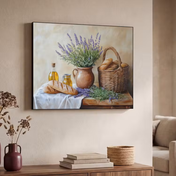 Lavendel - Brood - Stilleven Textielframe - compleet frame klein -sfeer3