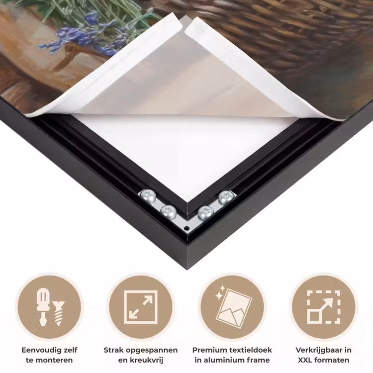 Lavendel - Brood - Stilleven Textielframe zwart klein -USP_feed_closeupNL