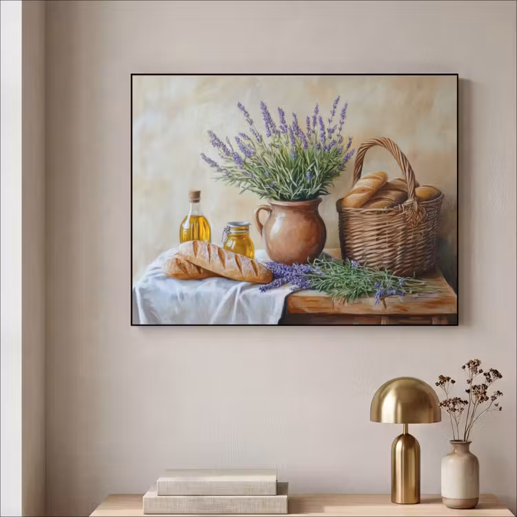 Lavendel - Brood - Stilleven Textielframe - compleet frame klein -sfeer2
