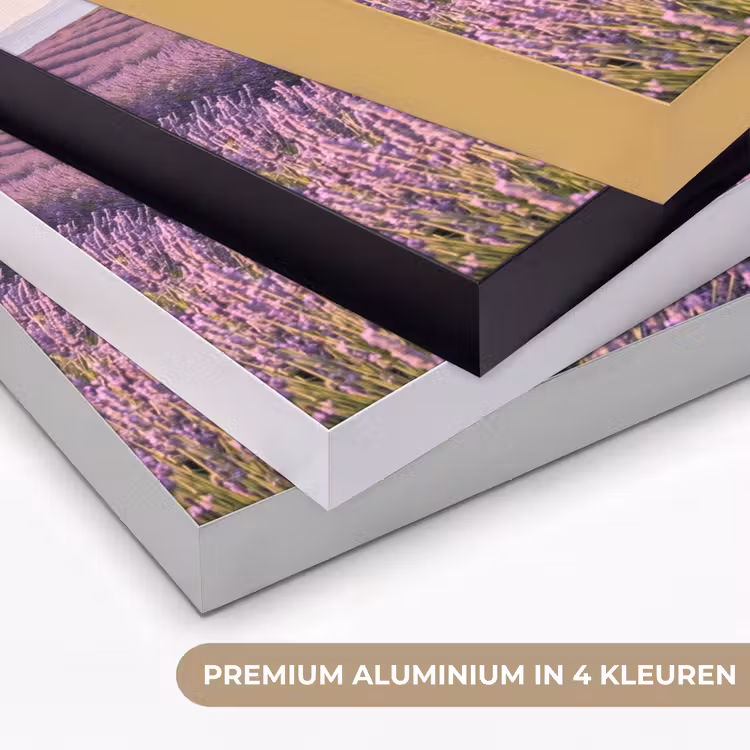 Lavendel - Landschap - Sereen - Paars Textielframe zwart klein -USP_kleurenNL