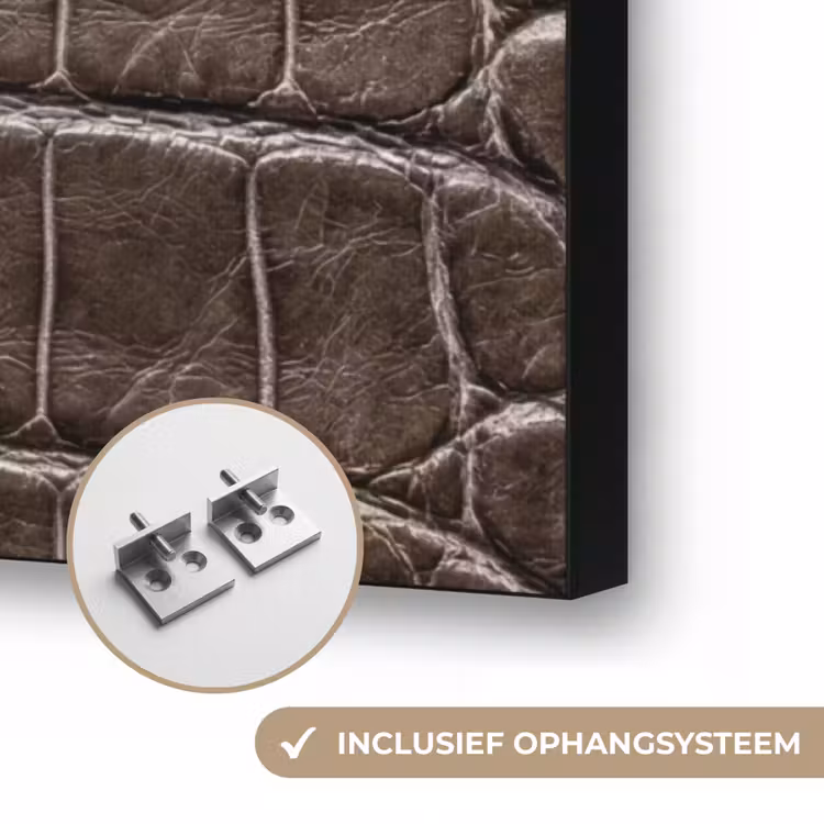 Leer - Krokodil - Mat Textielframe zwart klein -USP_ophangsysteemNL