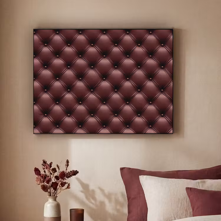 Leer - Patroon - Bordeaux Textielframe zwart klein 947 -sfeer1