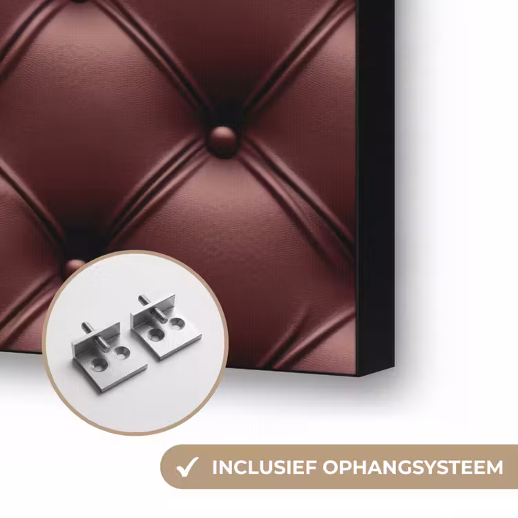 Leer - Patroon - Bordeaux Textielframe zwart klein 947 -USP_ophangsysteemNL
