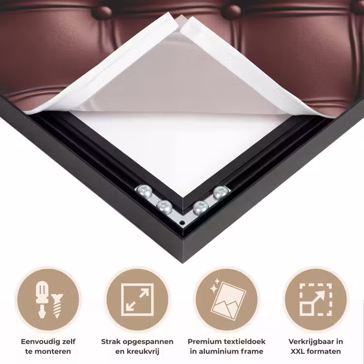 Leer - Patroon - Bordeaux Textielframe zwart klein 947 -USP_feed_closeupNL