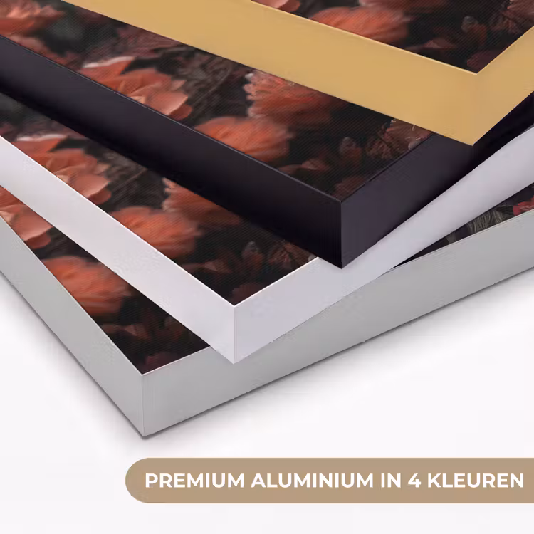 Leeuw - Dier - Natuur - Botanisch - Bloemen - Roze Textielframe zwart klein -USP_kleurenNL