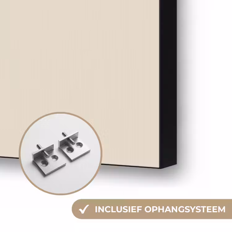 Lelie - Elegant - Botanisch - Beige Textielframe zwart klein -USP_ophangsysteemNL