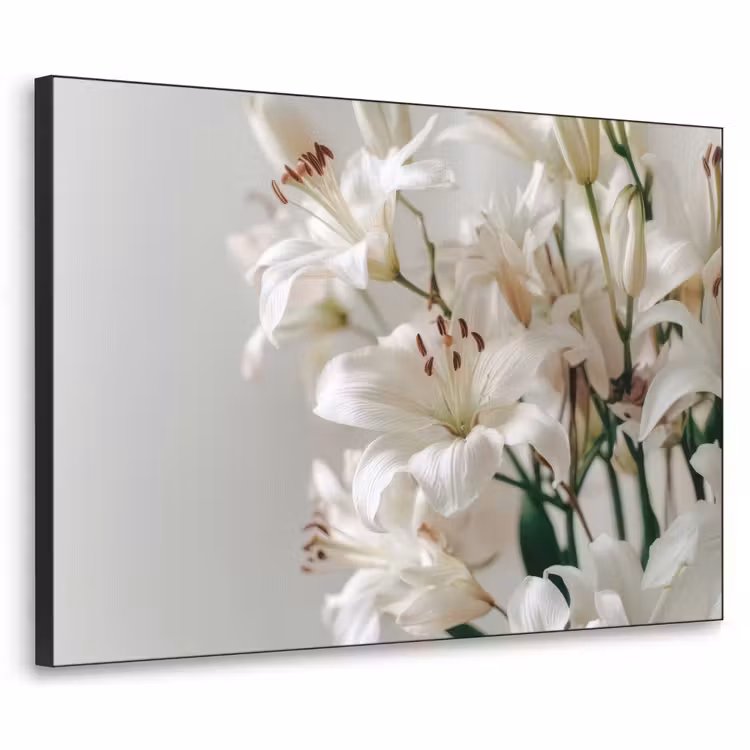 Lelies - Boekte - Wit - Meeldraden Textielframe - compleet frame klein -3d