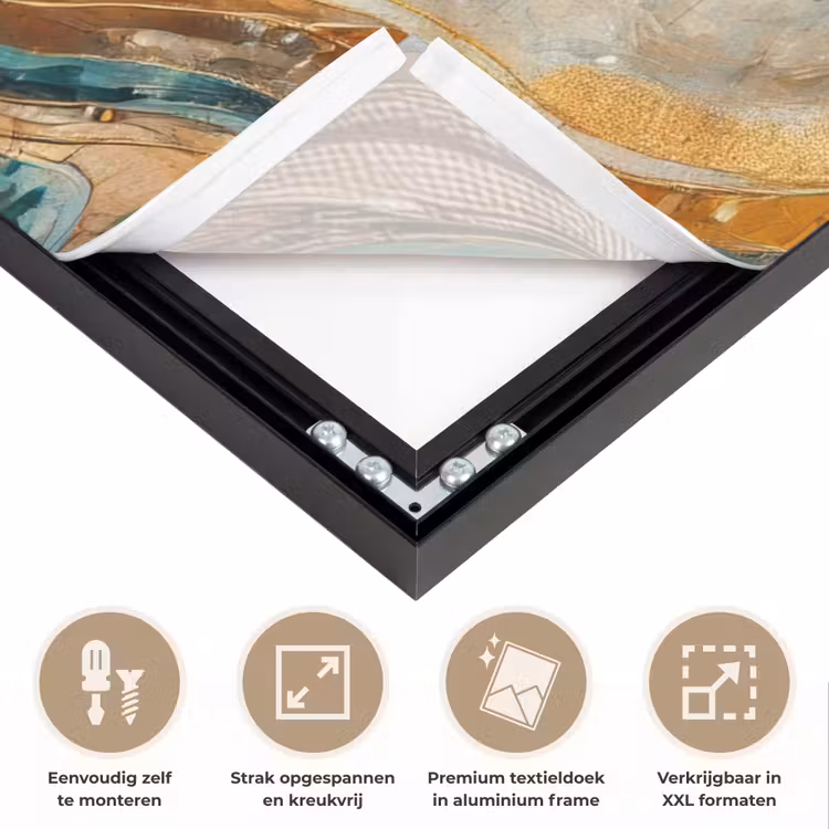 Levensboom - Boom - Abstract - Modern Textielframe zwart klein -USP_feed_closeupNL