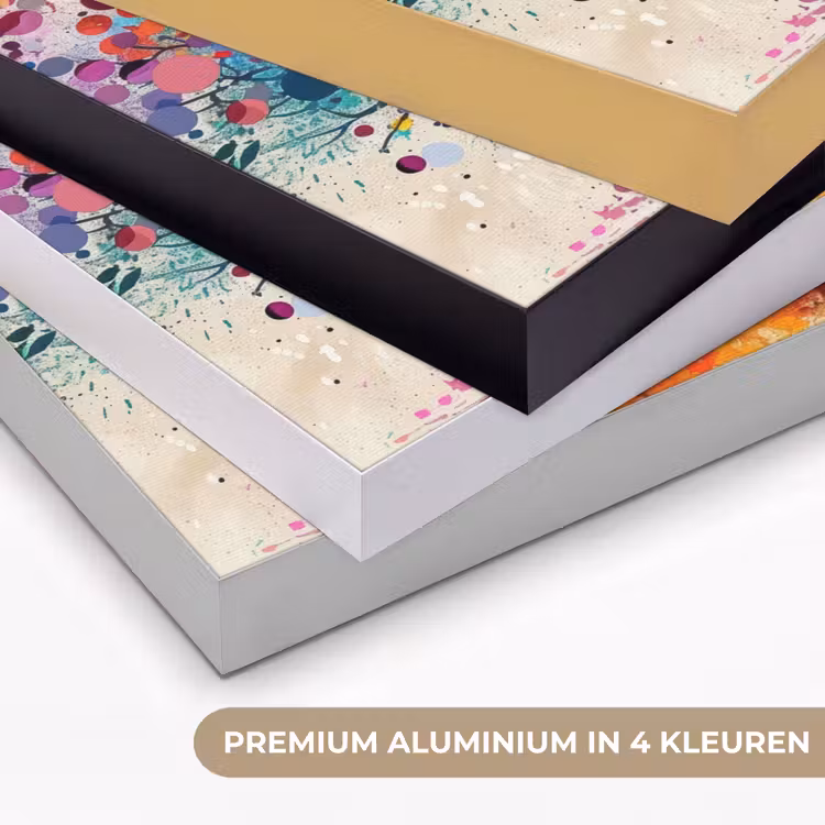 Levensboom - Natuur - Kleurrijk - Boom Textielframe zwart klein -USP_kleurenNL