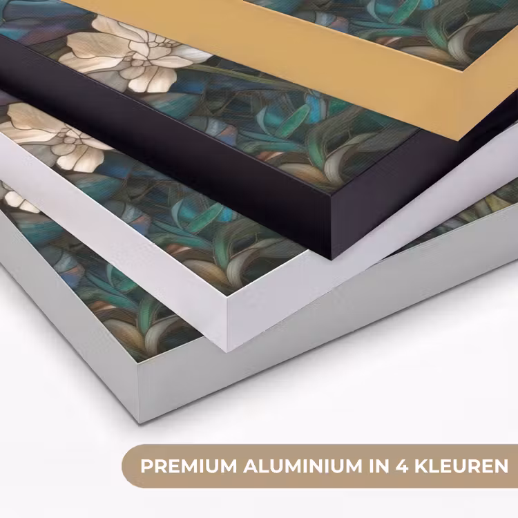 Libelle - Mozaïek - Bloemen - Kleurrijk Textielframe zwart klein -USP_kleurenNL