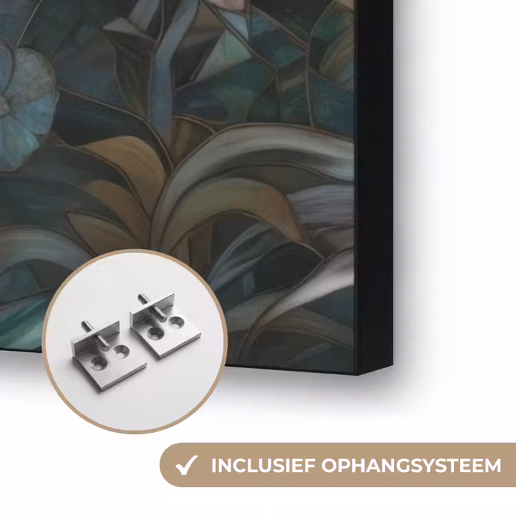 Libelle - Mozaïek - Bloemen - Kleurrijk Textielframe zwart klein -USP_ophangsysteemNL