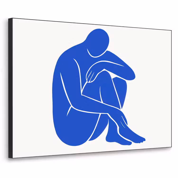 Lichaam - Abstract - Blauw Textielframe - compleet frame klein -3d