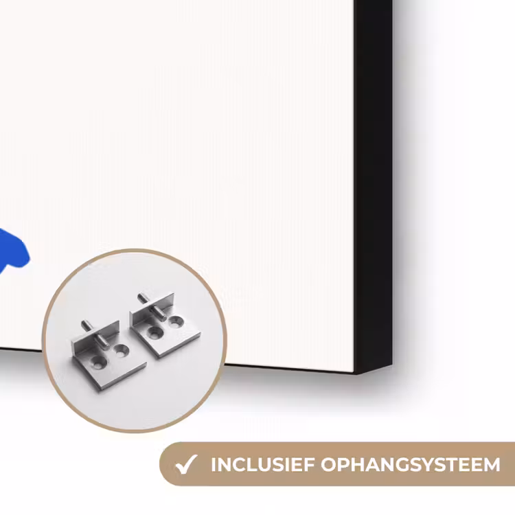 Lichaam - Abstract - Blauw Textielframe zwart klein -USP_ophangsysteemNL