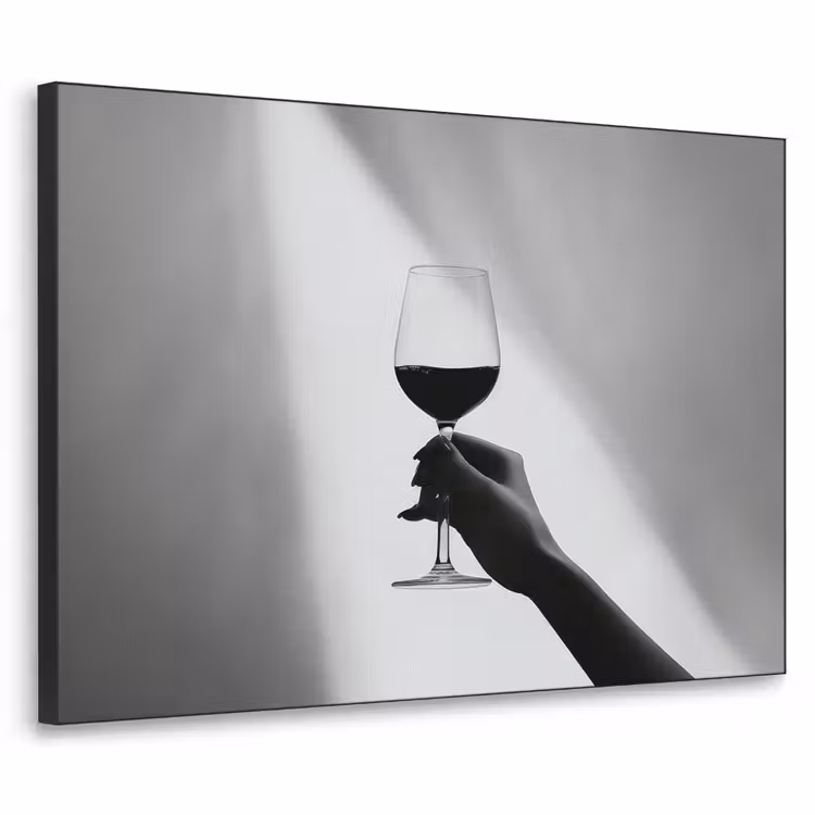 Lichtinval - Wijn - Rood - Glas Textielframe zwart klein -3d