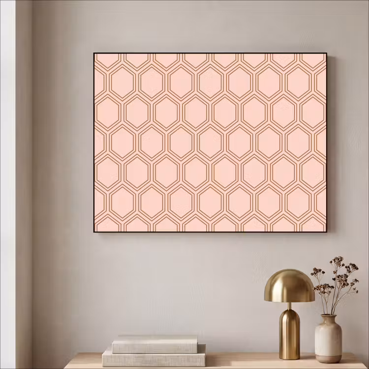 Lichtroze - Patroon - Symmetrisch Textielframe - compleet frame klein 947 -sfeer2