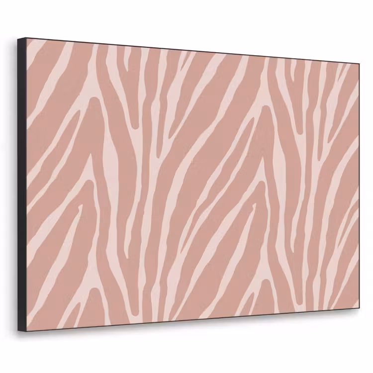 Lichtroze - Zebra - Patroon - Donkerroze Textielframe - compleet frame klein 947 -3d
