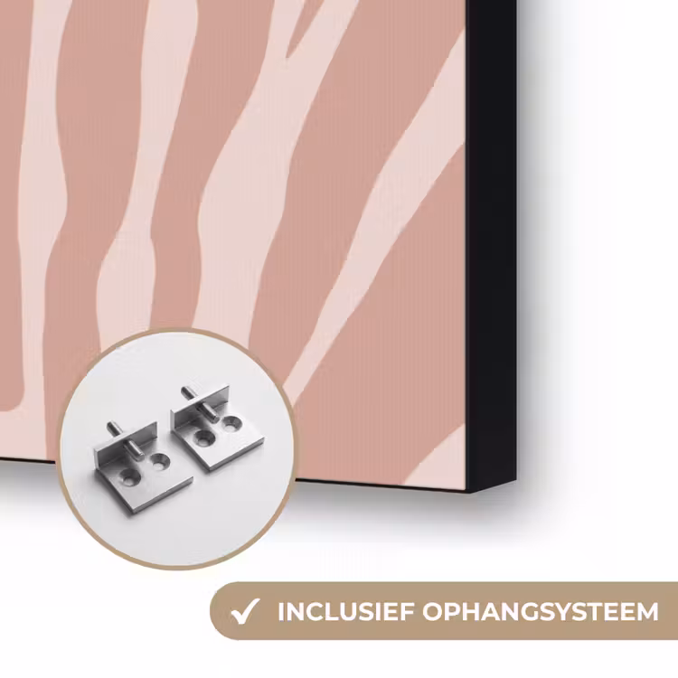 Lichtroze - Zebra - Patroon - Donkerroze Textielframe zwart klein 947 -USP_ophangsysteemNL